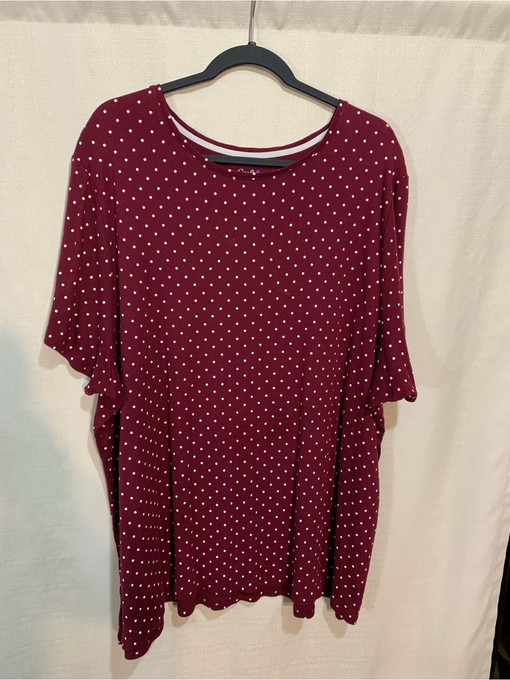 croft & barrow Burgundy Polka Dot Short Sleeve Tunic A/113